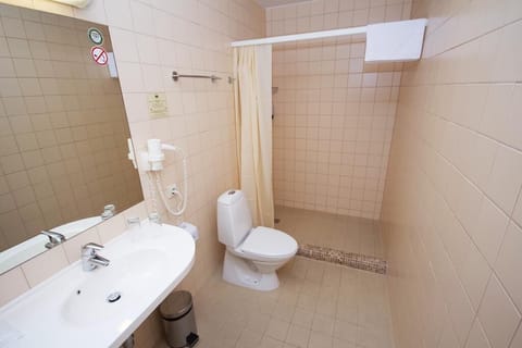 Standard Single Room, 1 Large Twin Bed | Bathroom | Shower, free toiletries, hair dryer, towels