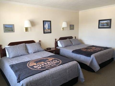 Room with 2 Queen Beds in Motel | Individually decorated, individually furnished, free WiFi, bed sheets