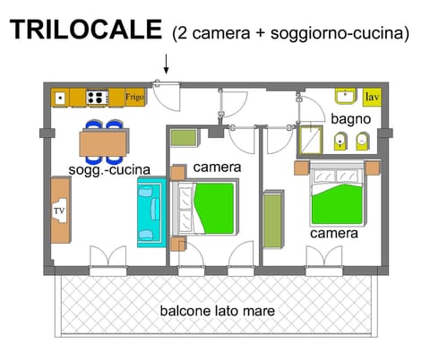 Classic Apartment, 2 Bedrooms | Floor plan