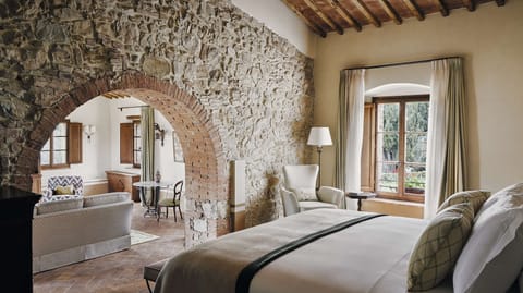 Suite (Castello di Casole) | Frette Italian sheets, premium bedding, down comforters, minibar