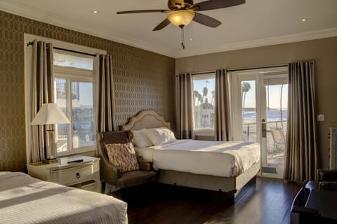 Signature Room, 2 Queen Beds, Partial Ocean View | Free WiFi, bed sheets