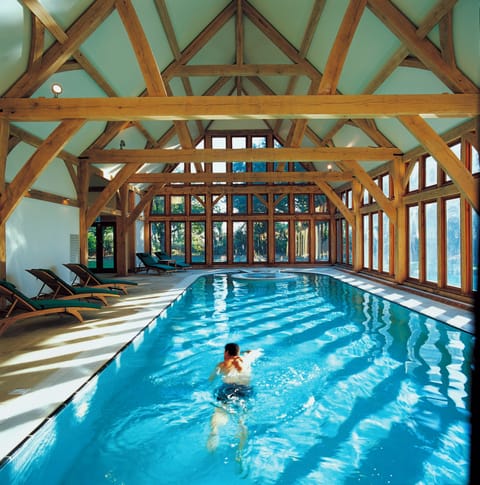 Indoor pool, outdoor pool, sun loungers