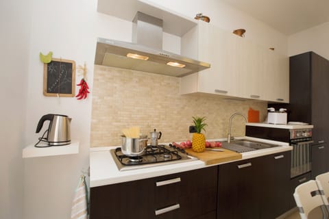 Family Apartment, 2 Bedrooms (Casa Andreas & Corinna) | Private kitchen | Full-size fridge, microwave, oven, stovetop