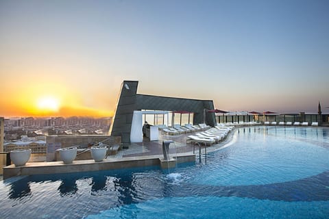 Indoor pool, seasonal outdoor pool, sun loungers