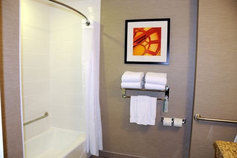 Standard King Room with Bathroom Accessibility | Bathroom | Combined shower/tub, jetted tub, free toiletries, hair dryer