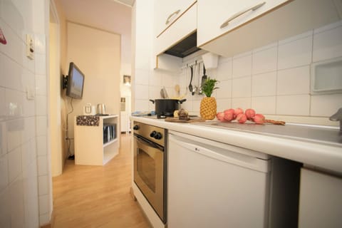 Family Apartment, 2 Bedrooms, Lakeside (Riva Lago e Spiaggia Apartment) | Private kitchen | Fridge, microwave, oven, stovetop