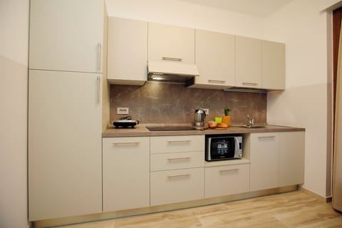 Family Apartment, 2 Bedrooms (Bella Arco Apartment) | Private kitchen | Full-size fridge, microwave, stovetop, electric kettle
