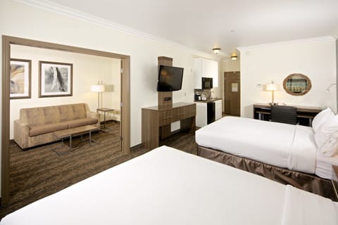 Suite, 2 Queen Beds (Extra Floor Space) | Pillowtop beds, desk, laptop workspace, blackout drapes