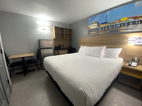 Premium bedding, down comforters, pillowtop beds, desk