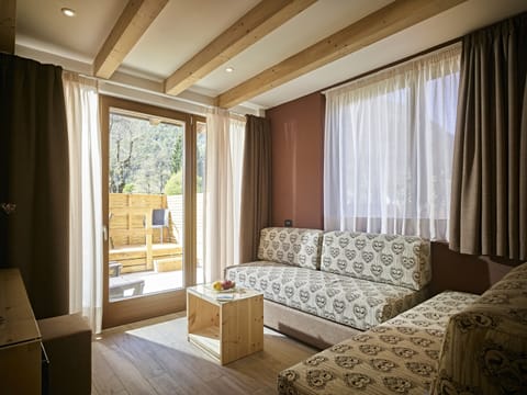 Deluxe Quadruple Room, Mountain View | Down comforters, memory foam beds, in-room safe, individually furnished