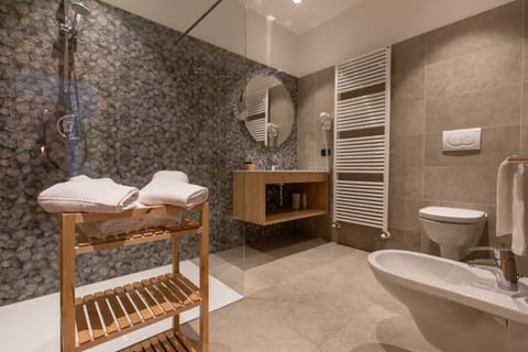 Family Room | Bathroom | Shower, hair dryer, bidet, towels