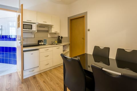 Classic Apartment | Private kitchen | Fridge, microwave, electric kettle, toaster