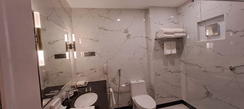 Executive Suite | Bathroom | Shower, rainfall showerhead, free toiletries, hair dryer