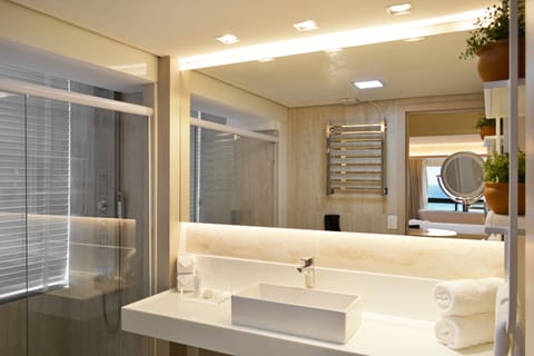 Suite Acqua | Bathroom | Free toiletries, hair dryer, towels