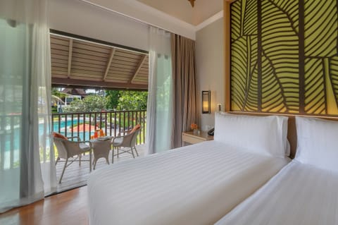 Deluxe Twin Room with Pool view - Thai Village Wing | Premium bedding, in-room safe, desk, blackout drapes