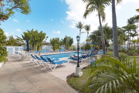 Outdoor pool, pool umbrellas