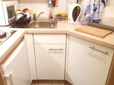 Basic Studio | Private kitchen | Full-size fridge, oven, stovetop, electric kettle