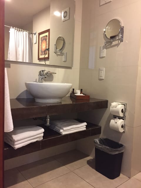 Executive Double Room | Bathroom | Combined shower/tub, free toiletries, hair dryer, towels