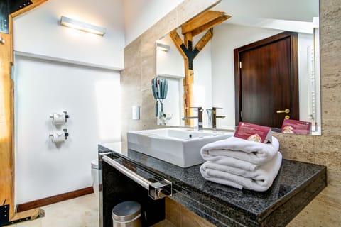 Executive Apartment | Bathroom | Shower, designer toiletries, hair dryer, bathrobes