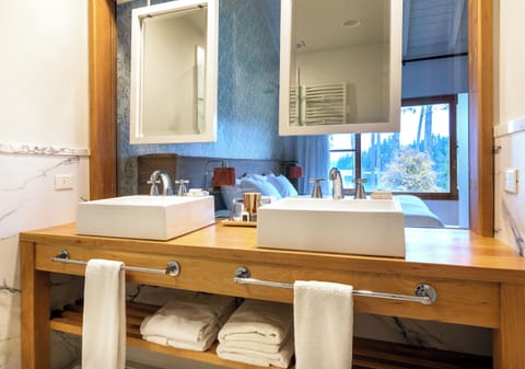 Deluxe Double Room, Lake View | Bathroom | Hair dryer, bidet, towels