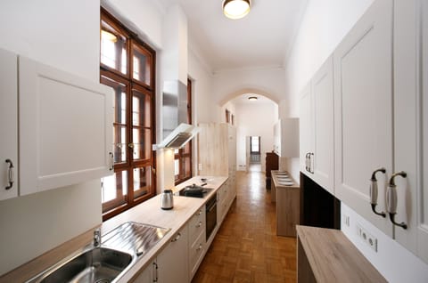 Apartment (Opal, incl.Cleaning+Bed linen fee) | Private kitchen | Full-size fridge, microwave, oven, stovetop