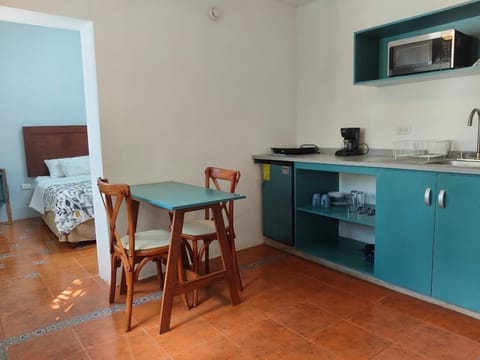 Luxury Studio Suite | Private kitchen | Mini-fridge, microwave, coffee/tea maker, cleaning supplies