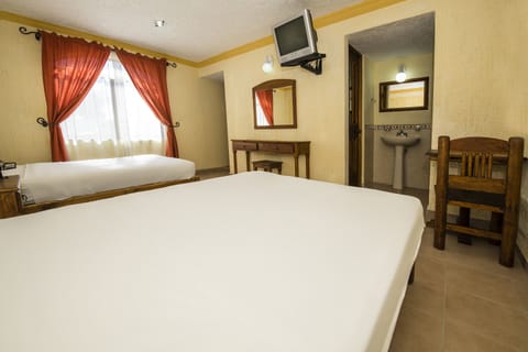 Standard Room (2 Double Beds) | Desk, iron/ironing board, bed sheets