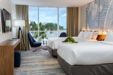 Superior Room, 2 Double Beds, Connecting Rooms, Ocean View (Stunning Ocean View Two Doubles) | Premium bedding, down comforters, pillowtop beds, in-room safe