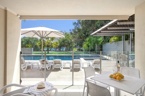 Deluxe Apartment, 1 Bedroom, Pool View, Beachfront | Terrace/patio