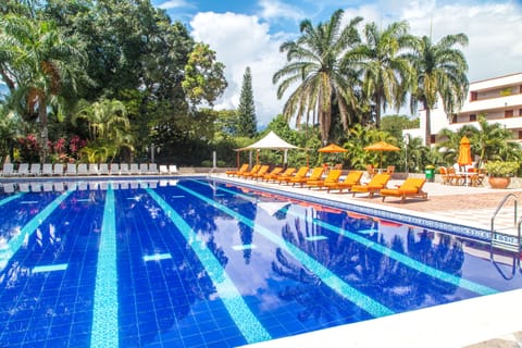 2 outdoor pools, pool umbrellas, sun loungers