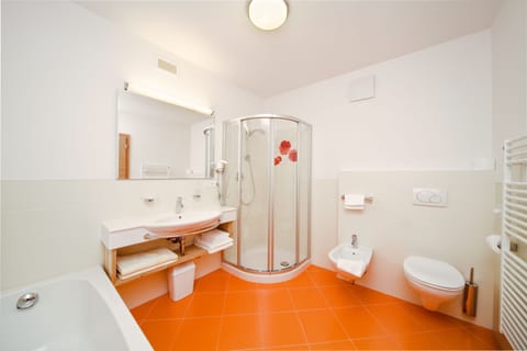 Free toiletries, hair dryer, bathrobes, bidet