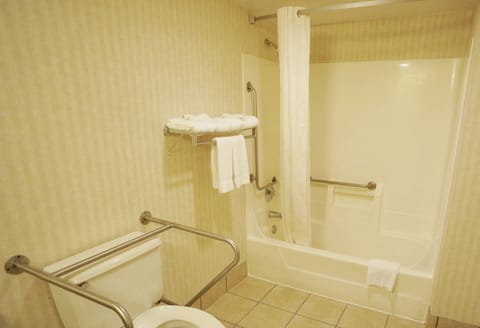 Deluxe Room, 1 King Bed, Accessible (Smoke Free) | Bathroom | Hair dryer, towels