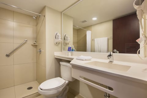 Room, 1 Queen Bed, Non Smoking | Bathroom | Shower, free toiletries, hair dryer, towels