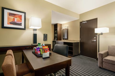 Suite, 1 King Bed, Accessible | Living area | 42-inch LCD TV with cable channels, TV