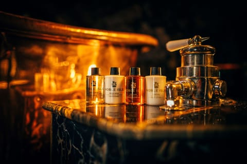 Free toiletries, hair dryer, bathrobes, towels