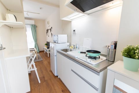 Apartment (104) | Private kitchenette | Fridge, microwave, stovetop, electric kettle