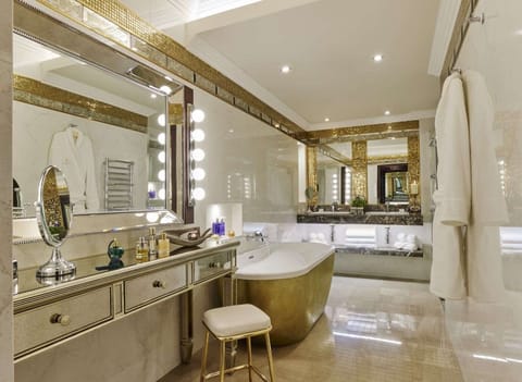 Executive Suite | Bathroom | Designer toiletries, hair dryer, bathrobes, slippers