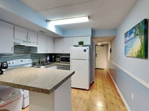 Condo, Multiple Beds, Beach View (#406 - Pet Friendly) | Private kitchen | Full-size fridge, microwave, oven, stovetop