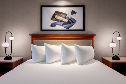 Premium bedding, down comforters, pillowtop beds, in-room safe