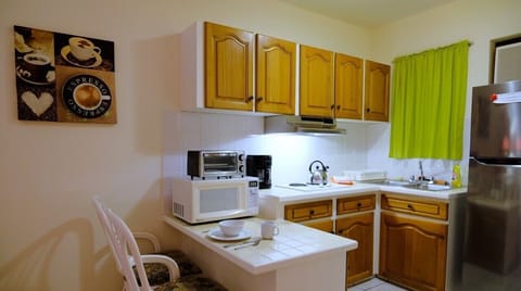 Deluxe Studio | Private kitchen | Fridge, microwave, stovetop, coffee/tea maker