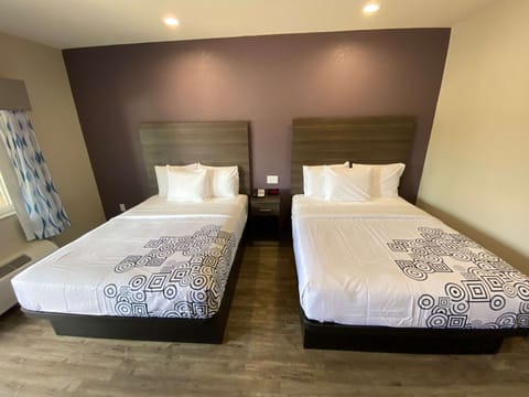 Standard Room, 2 Queen Beds, Non Smoking, Refrigerator & Microwave | Desk, laptop workspace, blackout drapes, soundproofing