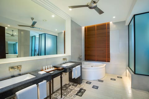 Villa, Private Pool | Bathroom | Rainfall showerhead, hair dryer, bathrobes, slippers