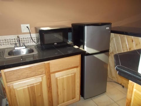 Fridge, microwave, coffee/tea maker