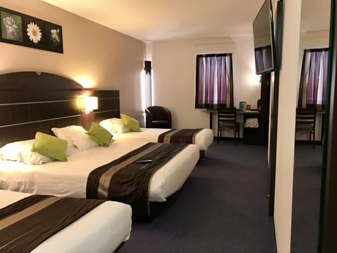 Premium bedding, desk, free WiFi, bed sheets