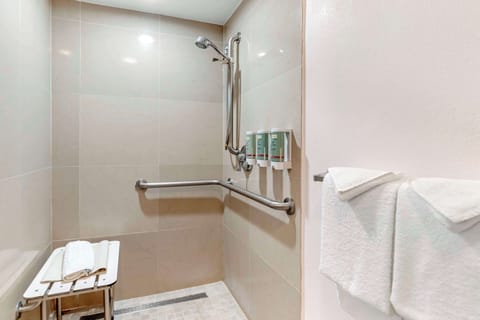 Standard Room, 1 King Bed, Accessible, Non Smoking | Bathroom | Combined shower/tub, free toiletries, hair dryer, towels