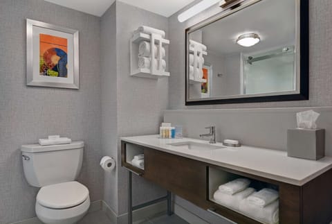 Room, 2 Queen Beds, Non Smoking (Roll-In Shower) | Bathroom | Combined shower/tub, hydromassage showerhead, hair dryer, towels