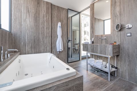 Luxury Suite | Bathroom | Shower, rainfall showerhead, free toiletries, hair dryer