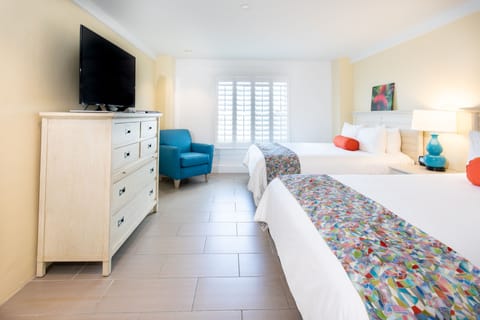 Deluxe Room, 2 Queen Beds, Ocean View | In-room safe, desk, blackout drapes, iron/ironing board