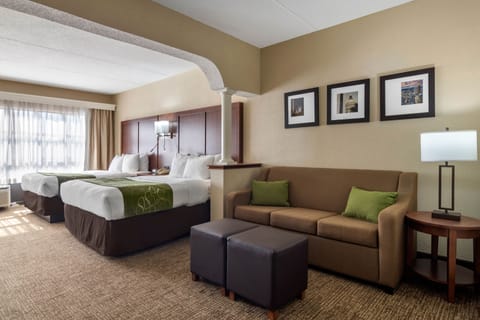 Suite, Multiple Beds, Non Smoking | In-room safe, desk, laptop workspace, iron/ironing board