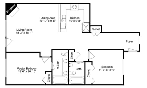 Townhome, 2 Bedrooms | Floor plan
